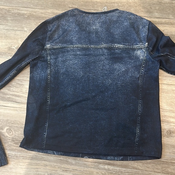 ZARA Mesh Denim Print Top - Picture 4 of 4